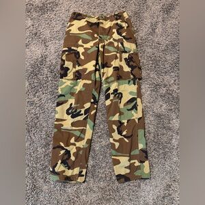 US Military Woodland Camo BDU Cargo Pants Medium Long 31-35x32-35 Ripstop Army
